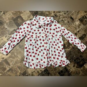 4/30$ Joe Fresh White Shirt with Red Apple Print 18-24 months